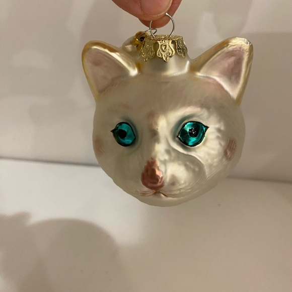 Cat Blown Glass Ornament with Fish (DP) - Picture 2 of 13